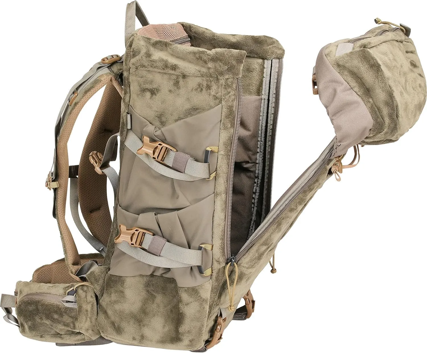 Mystery Ranch Treehouse 38, Tree Stand Hunting Backpack, Quiet, Waterproof, Daypack for Saddle Hunting, Outdoors, 30L - Wood-L/XL