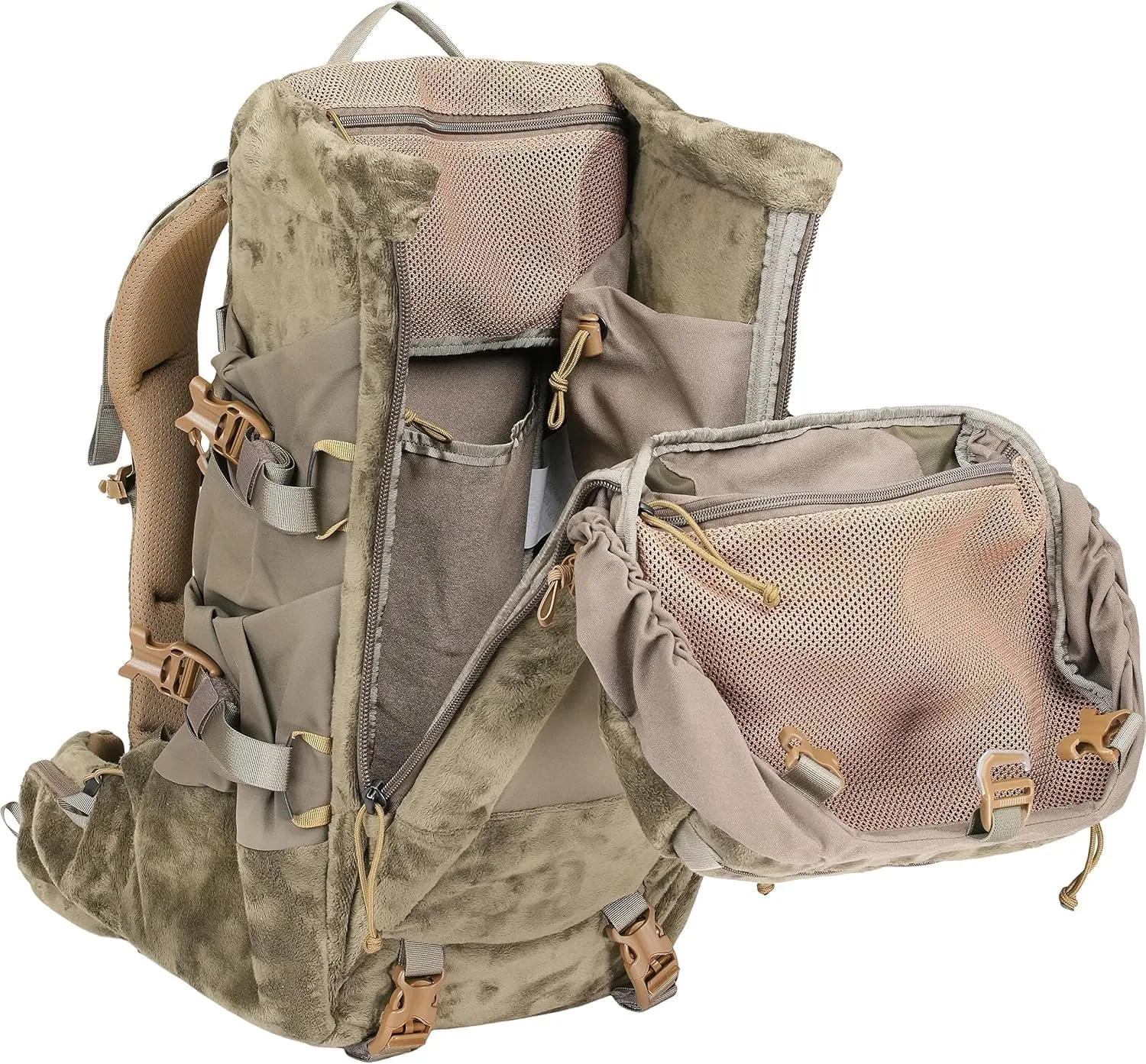 Mystery Ranch Treehouse 38, Tree Stand Hunting Backpack, Quiet, Waterproof, Daypack for Saddle Hunting, Outdoors, 30L - Wood-L/XL