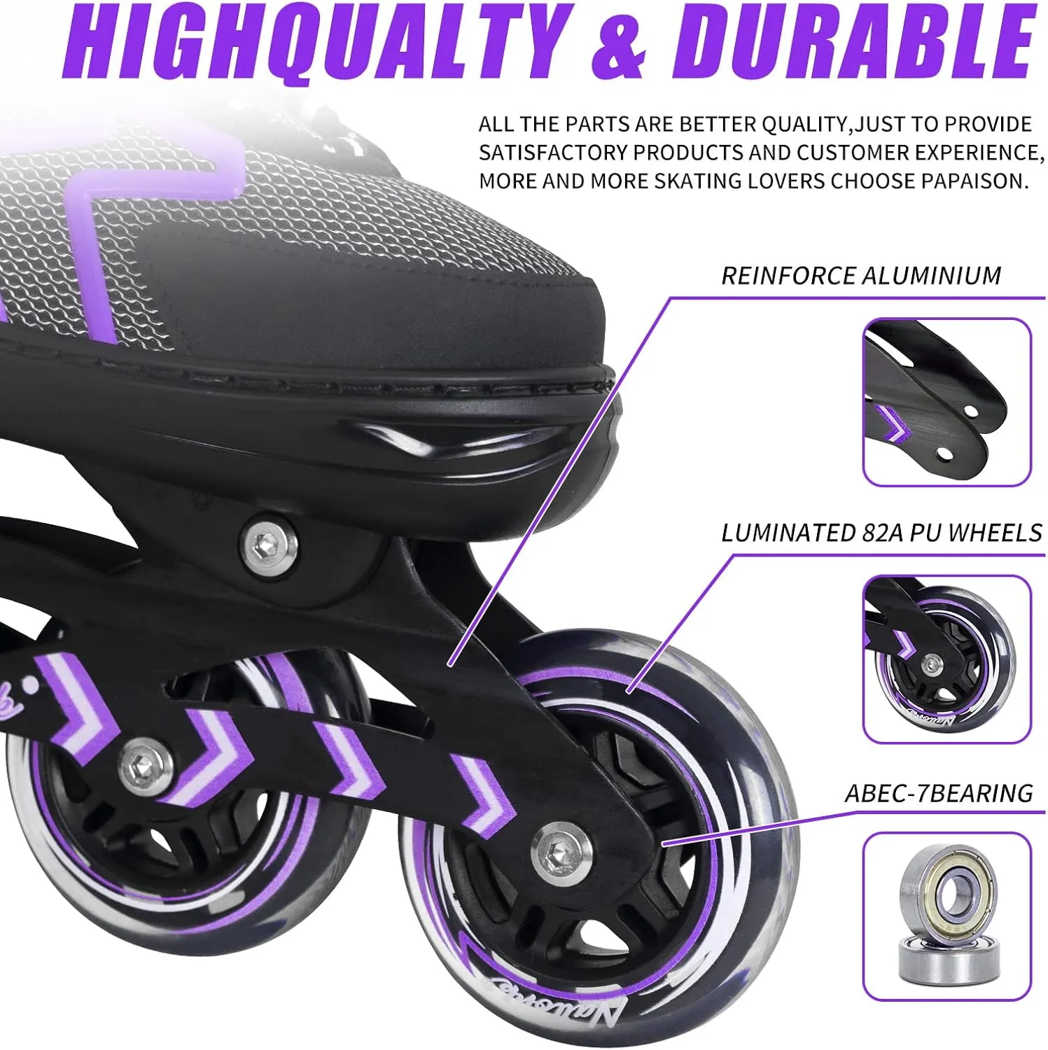 Nattork Adjustable Inline Skates for Adults and Teens, Outdoor & Indoor Blades Roller Skates for Boys, Beginners