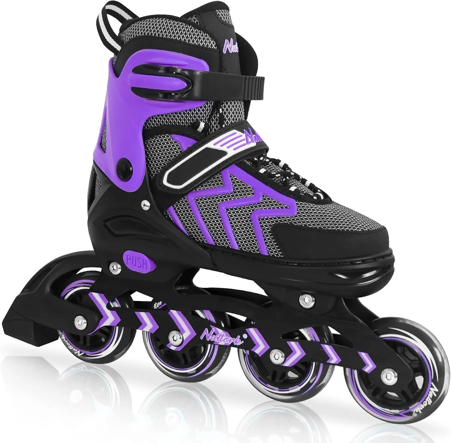 Nattork Adjustable Inline Skates for Adults and Teens, Outdoor & Indoor Blades Roller Skates for Boys, Beginners