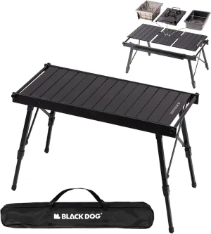 Naturehike Blackdog Folding IGT Camping Table with Carry Bag, Portable Camping Table IGT Unit Combination Table, Adjustable Leg Table for Picnic,RV Trip, Backyard Party, Car Camping, RV Trip Patio BBQ