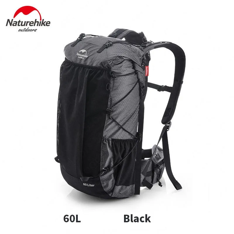 Naturehike Hot Sale 60L 5L Camping Backpack 1.16kg High Capacity 15kg Load Camping Backpack Tear-Risistant Hiking Backpack