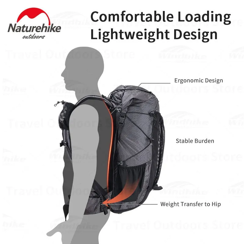 Naturehike Hot Sale 60L 5L Camping Backpack 1.16kg High Capacity 15kg Load Camping Backpack Tear-Risistant Hiking Backpack