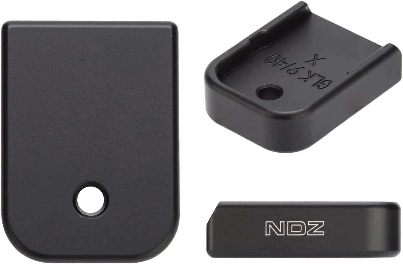 NDZ Performance Extra Thick Aluminum Magazine Base Plate for Glock 17 19 22 23 27 34 45 Gen 1-5 | 9mm & .40 Cal | Laser Engraved, Anodized [Black] | Made in USA – Custom Colors & Designs