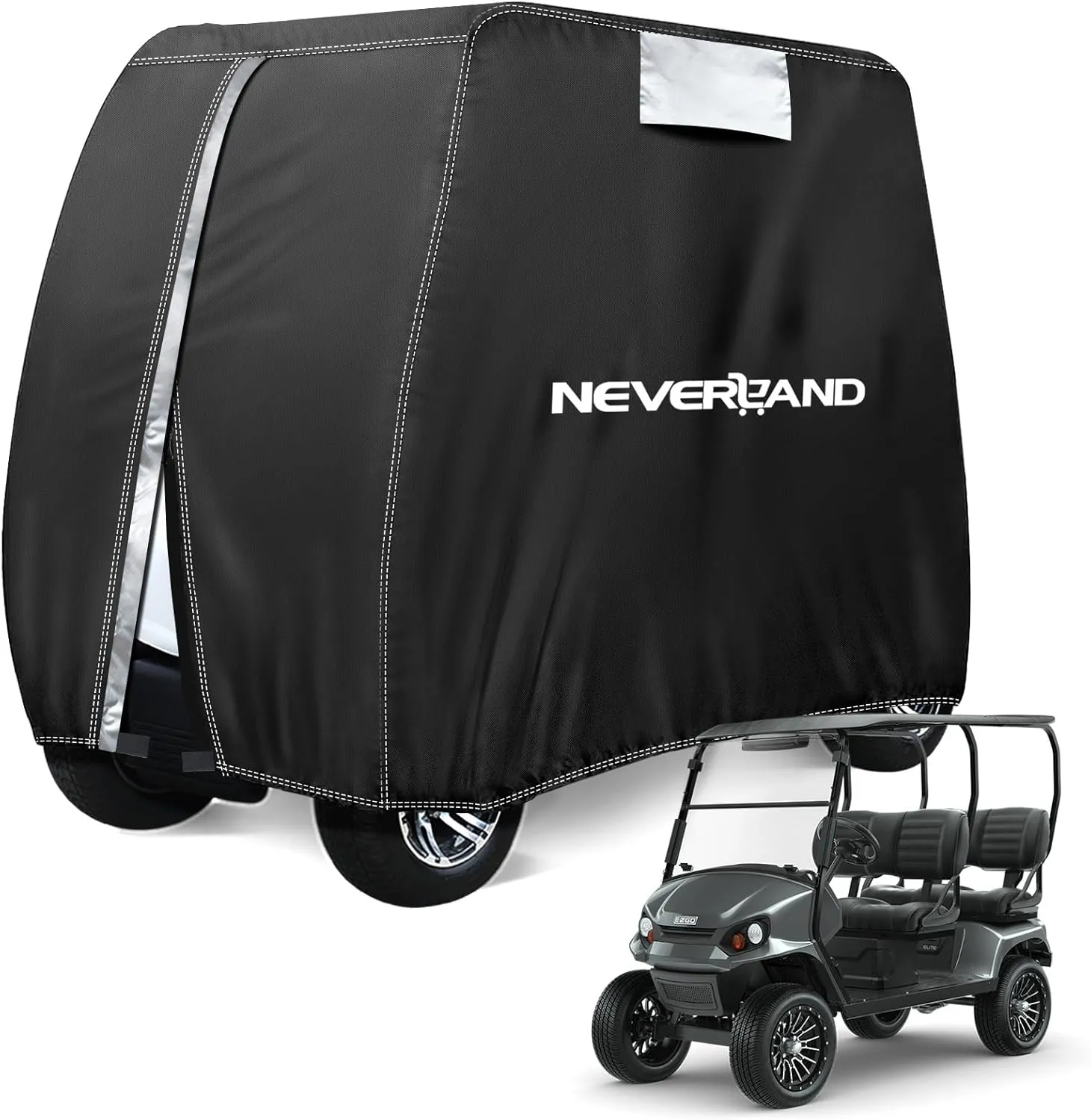 NEVERLAND Golf Cart Cover - Waterproof Golf Cart Covers - Fits for Yamaha Golf Carts EZ GO Club Car - Outdoor Windproof Sunproof