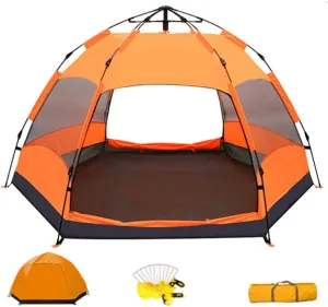 NIEH Portable Folding Outdoor Tent 6-9 Person, Family Instant Pop Up Camping Tent for Beach BBQ Park Fishing Mountain House Sun Shade Shelter Canopy