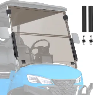 Nilight Golf Cart Windshield for Front Window Foldable Windproof UV Protection Compatible with Club Car Precedent Gas or Electric 2004-Up, Scratch and Impact Resistant, Tinted Acrylic