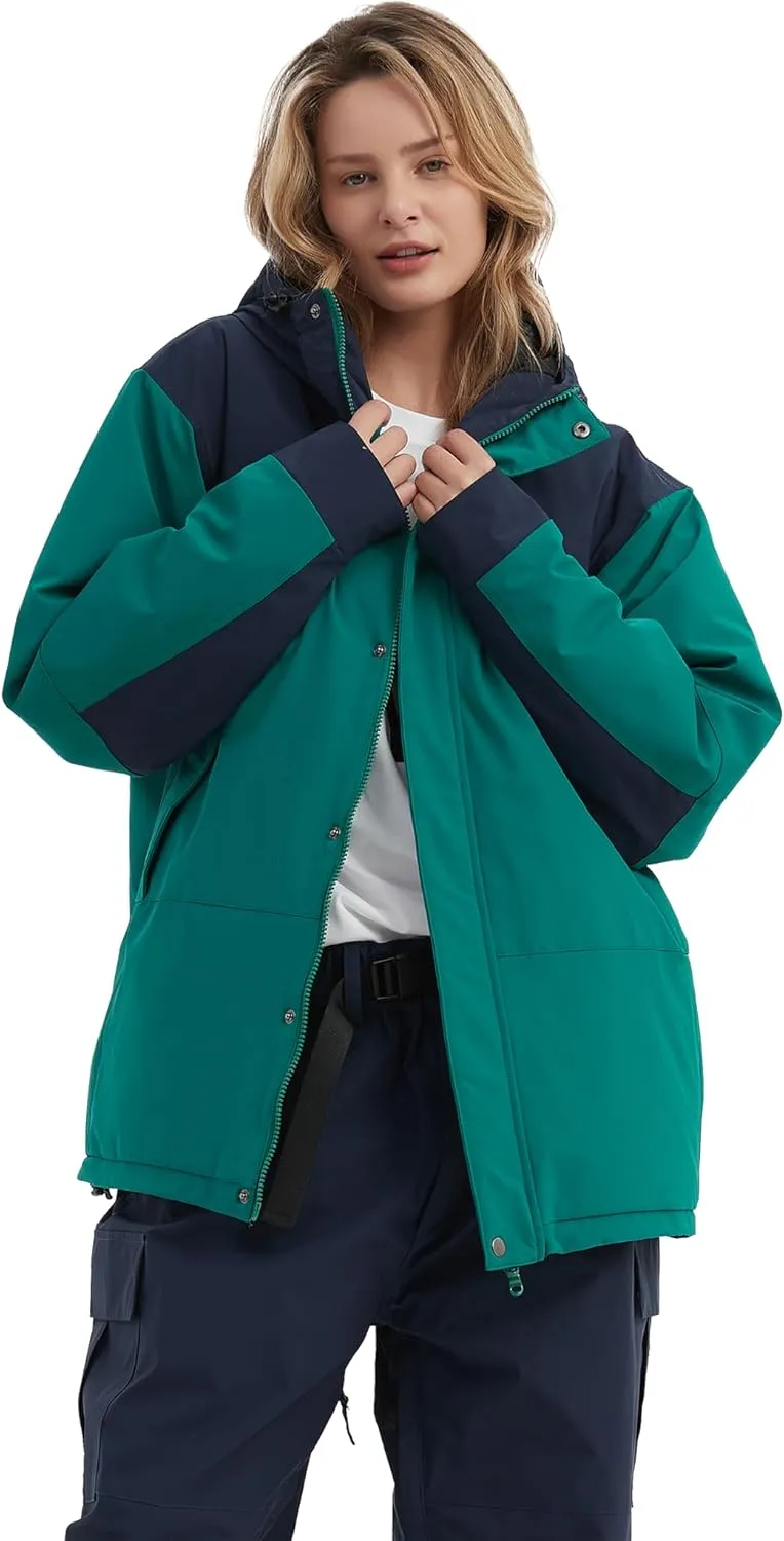 NOMADIKA Women Ski Jacket Waterproof Insulated Winter Snow Coat for Skiing Snowboarding Rain Coats Oversize Unisex