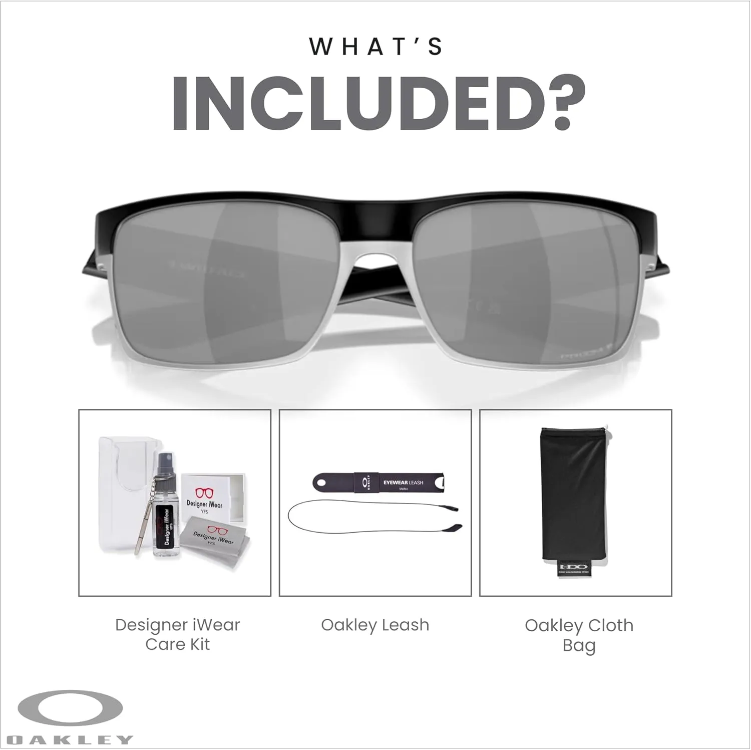 Oakley Twoface OO9189 Square Sunglasses For Men  BUNDLE Leash   BUNDLE with Designer iWear Eyewear Kit