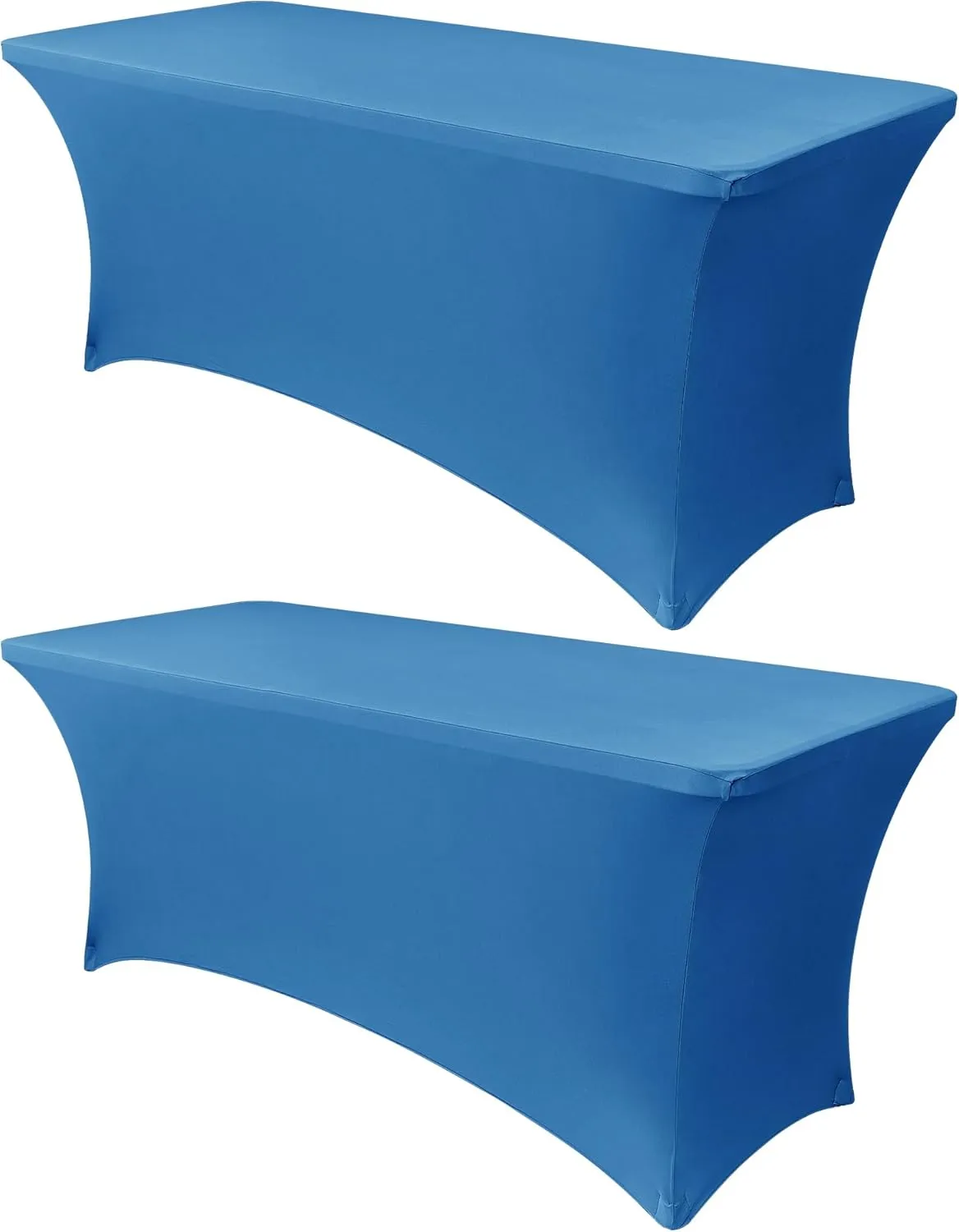 Obstal 8Ft Stretch Spandex Table Cover for Standard Folding Tables - 2 Pack Universal Rectangular Fitted Tablecloth for Party, Banquet, Events, Trade Show (Aqua, 96L x 30W x 30H Inches)