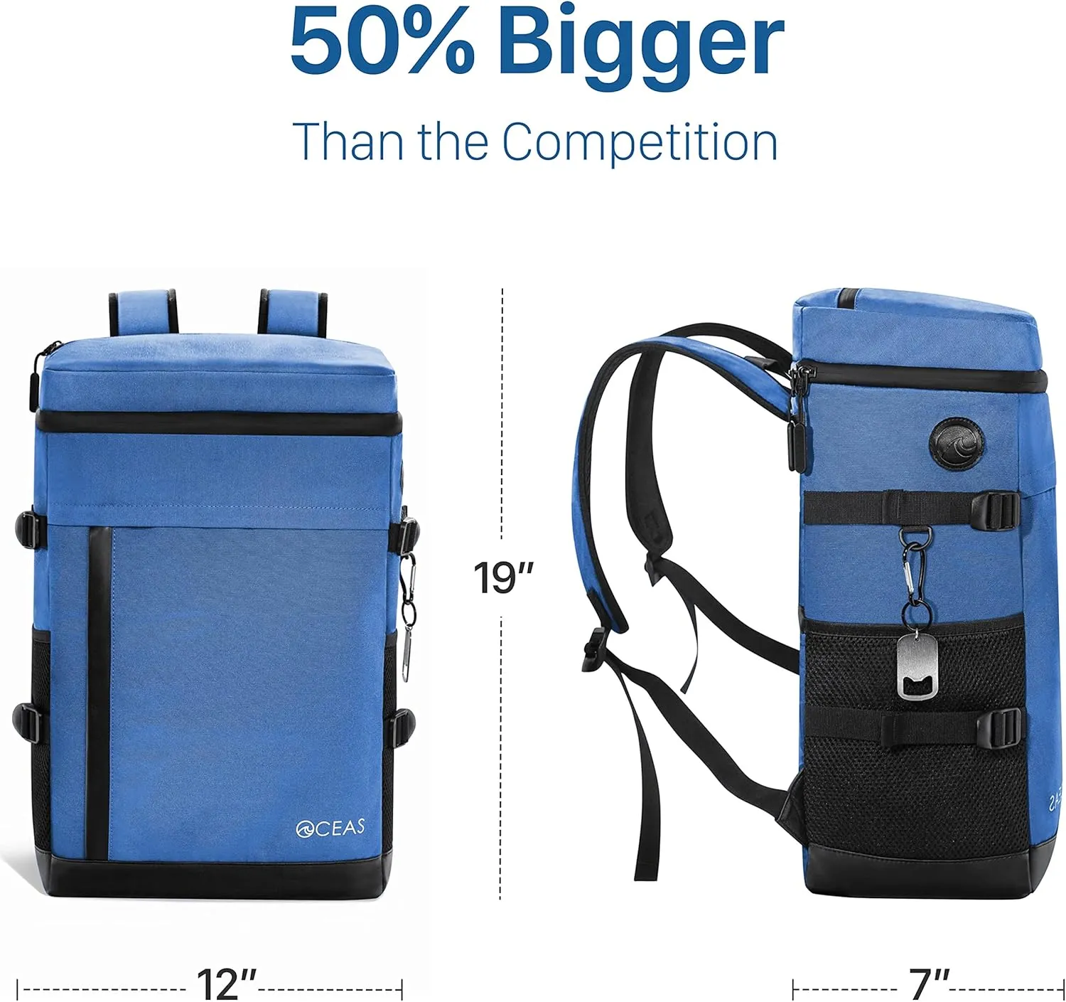 Oceas Cooler Backpack Insulated Waterproof - 40 Can Soft Backpack Coolers Insulated Leak Proof - Waterproof Lining Keeps Lunch, Beer & Ice Cold for 16 Hours - Travel Back Pack Cooler for Women & Men