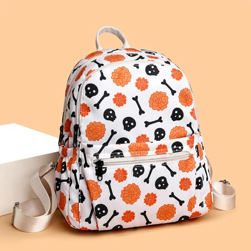 OMNI™ Waterproof Large Capacity Halloween Skull and Pumpkin Print Backpack