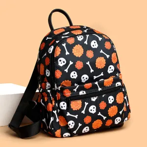 OMNI™ Waterproof Large Capacity Halloween Skull and Pumpkin Print Backpack