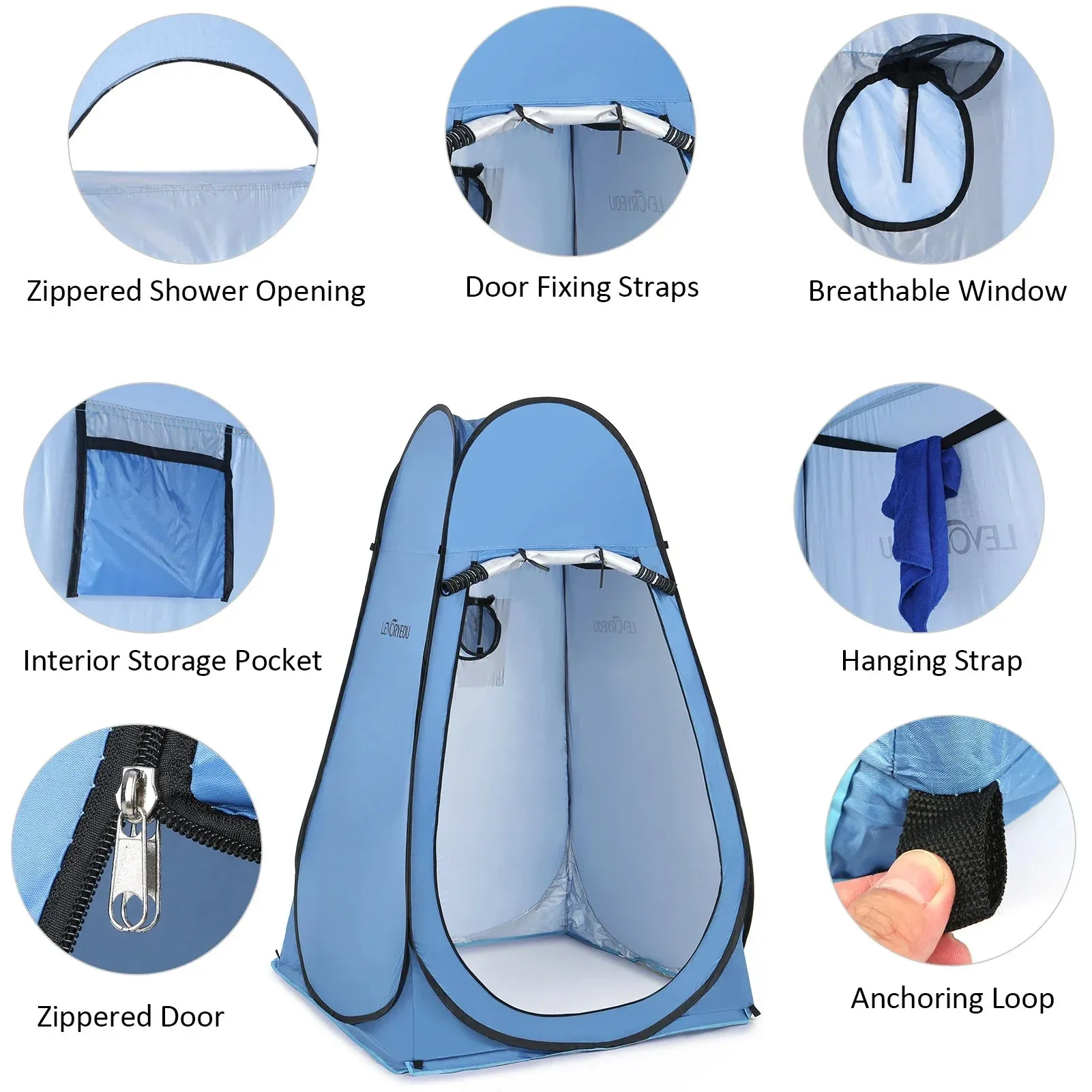 One-Touch Ultralight Changing Tent - Portable Outdoor Camping Beach Instant Shower Tent, Pop Up Privacy Shelter with Window