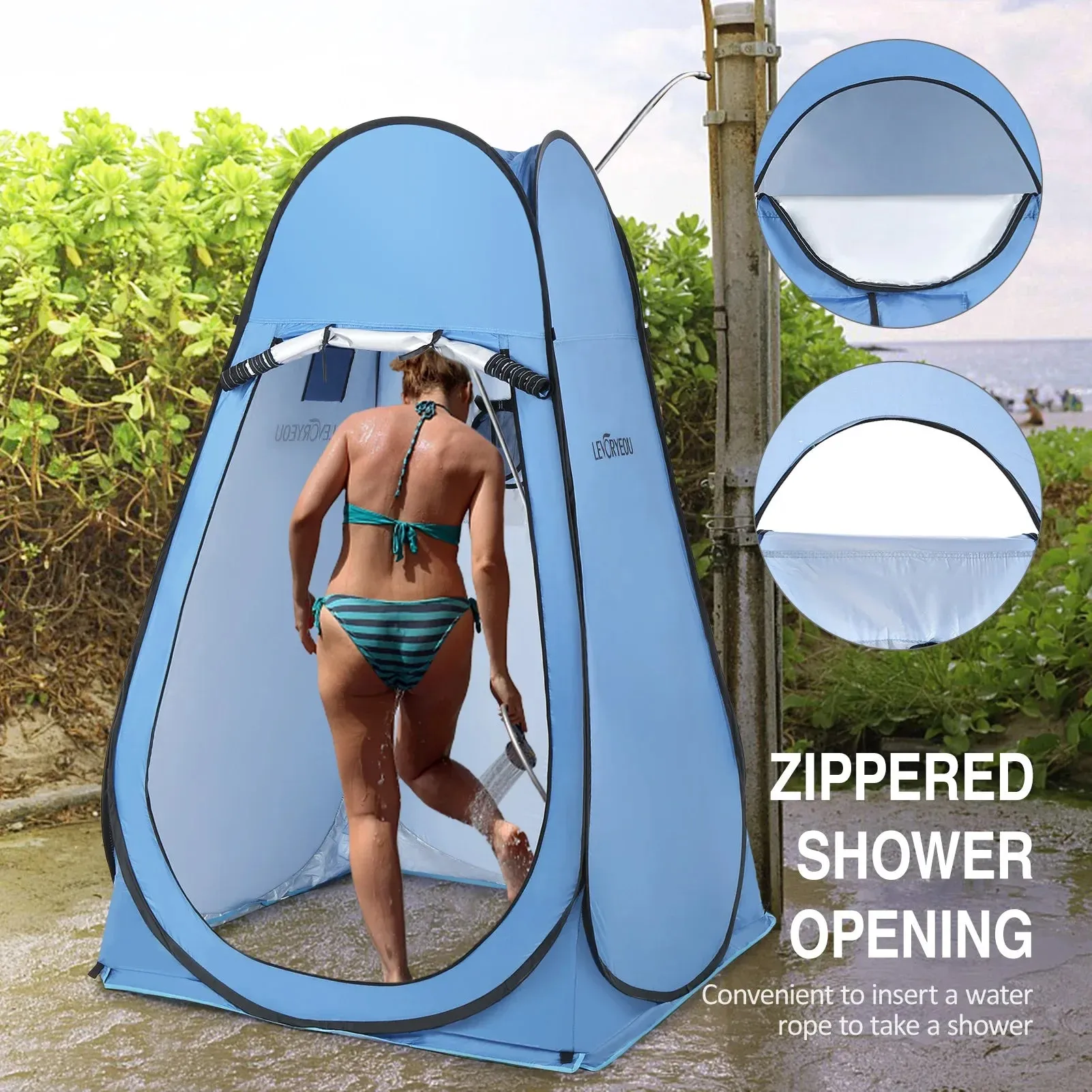One-Touch Ultralight Changing Tent - Portable Outdoor Camping Beach Instant Shower Tent, Pop Up Privacy Shelter with Window