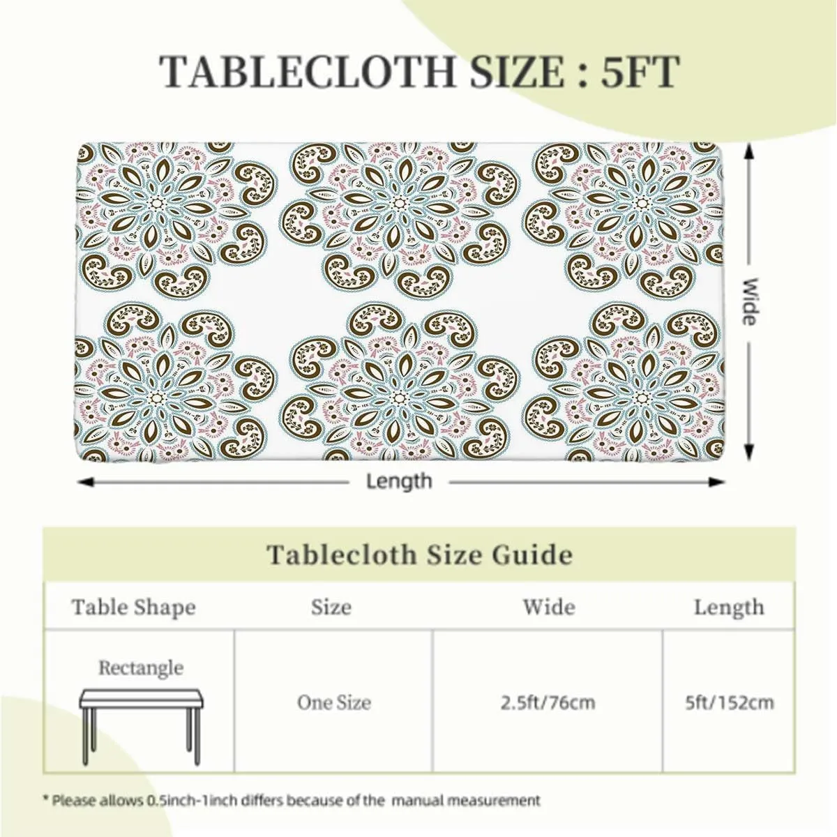 OOzie Black Grey Elastic Tablecloth for Indoors Outdoors Ceramic Tile Design Tropicalspired Table Cloth for Indoor Outdoor Picnic Parties Eastern Style Fits up 5 Foot Tables