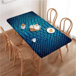 OOzie Multicolor Fitted Tablecloth Cover, Crocodile Bone Skin Pattern Colored Realistic Waterproof Tablecloths for Picnic, Camping, Indoor, Outdoor,for 4 Foot Tables Animal