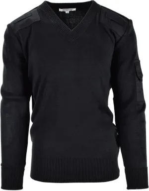Original British Police Sweater Commando Black V-Neck Long Sleeve Men Pullover Military Security Jumper