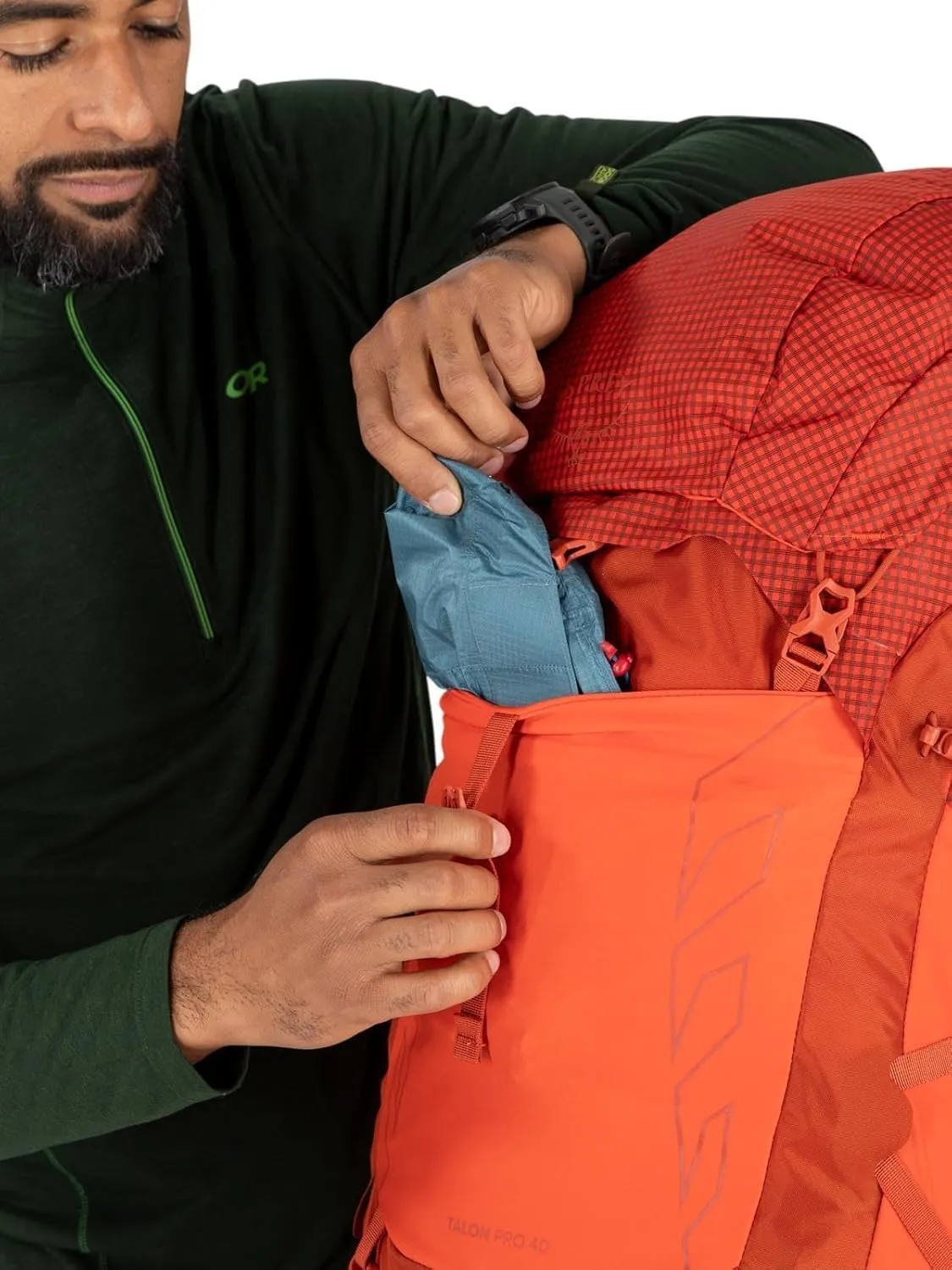 Osprey Talon Pro 40L Men's Hiking Backpack with Hipbelt, Mars Orange, L/XL