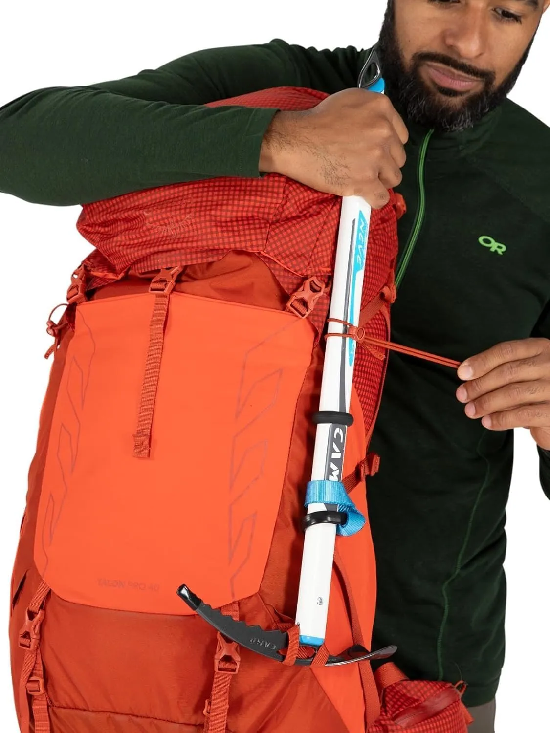 Osprey Talon Pro 40L Men's Hiking Backpack with Hipbelt, Mars Orange, L/XL