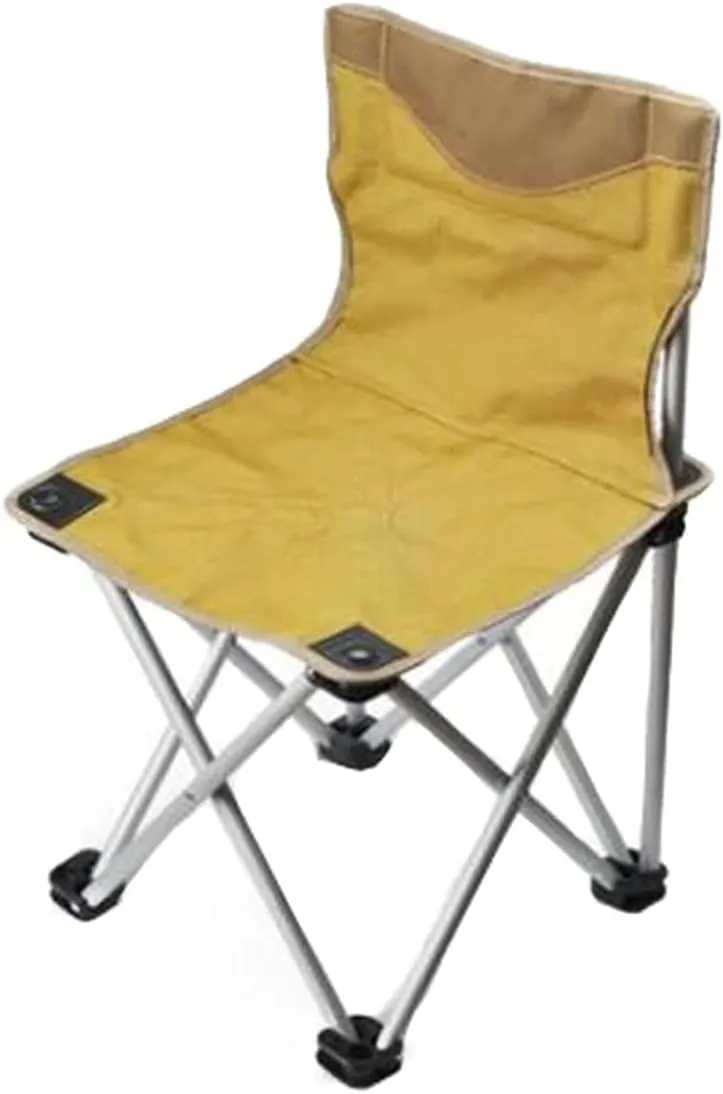 Outdoor Camping Chair Outdoor Portable Aluminum Alloy Folding Chair Backrest Ultralight Fishing Leisure Chair Beach Seat Stool Outdoor Camping Portable Folding Lawn Chai, 36*35.5*61cm, Yellow