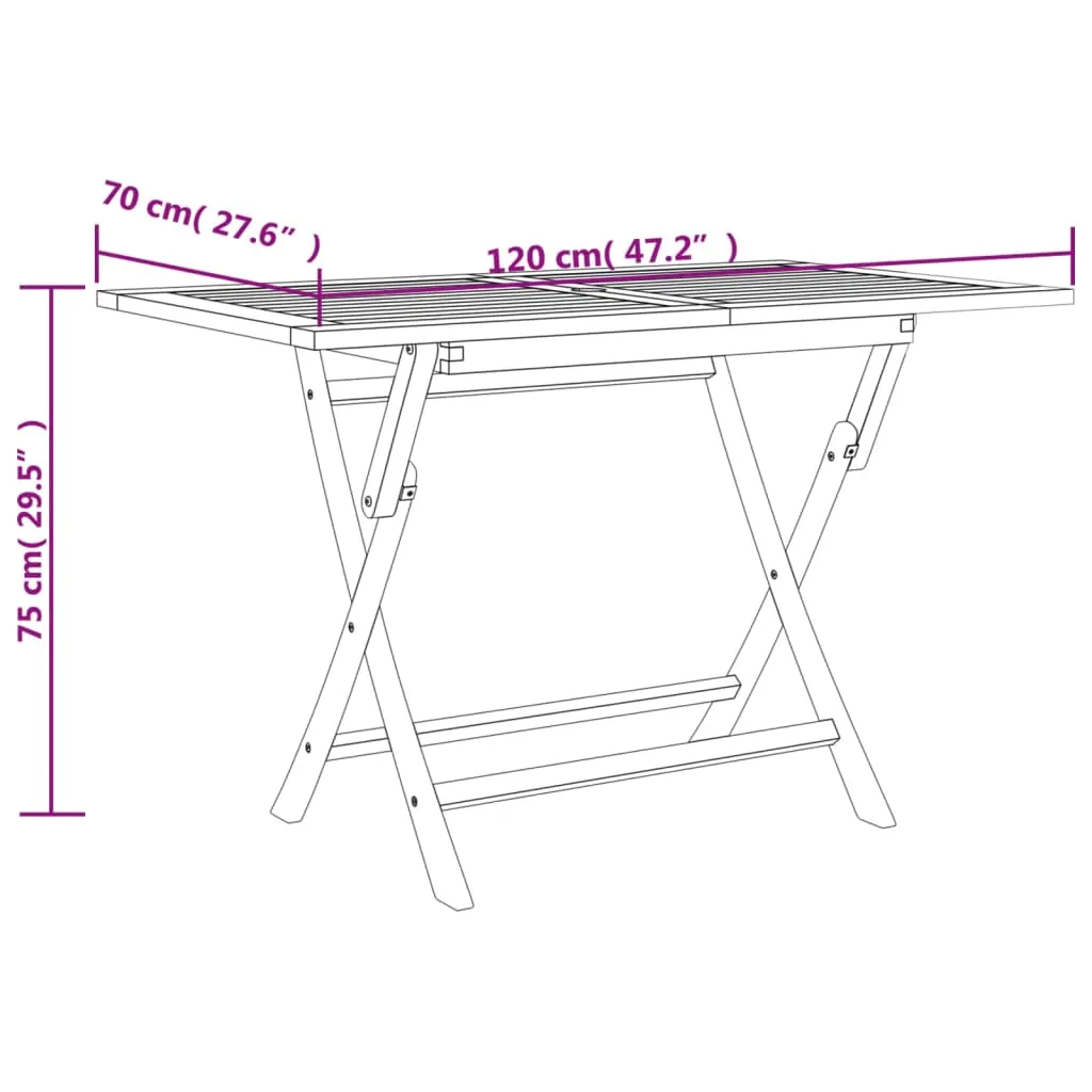 Outdoor Dining Table Folding Table Garden Furniture Solid Wood Teak