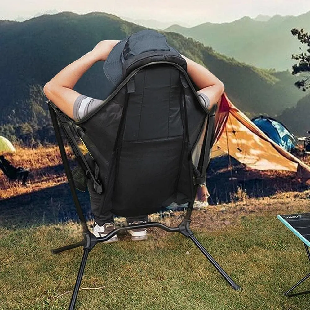 Outdoor Folding Chair Camp Chair Camp Chair Outdoor s for Fishing Lounger Breathable Mesh Construction 2 Side Pockets Folding (Color : Gray) (Gray)