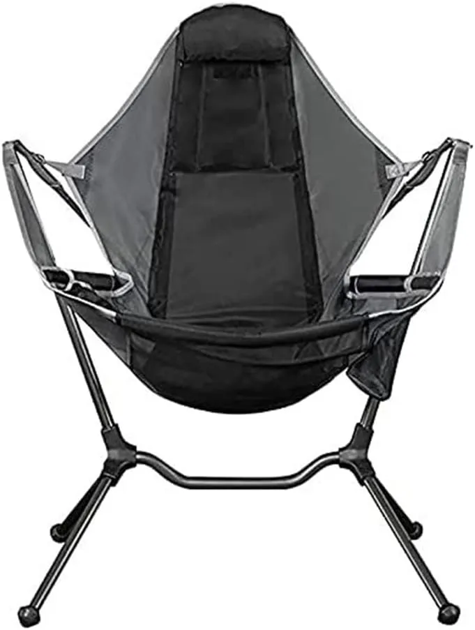 Outdoor Folding Chair Camp Chair Camp Chair Outdoor s for Fishing Lounger Breathable Mesh Construction 2 Side Pockets Folding (Color : Gray) (Gray)