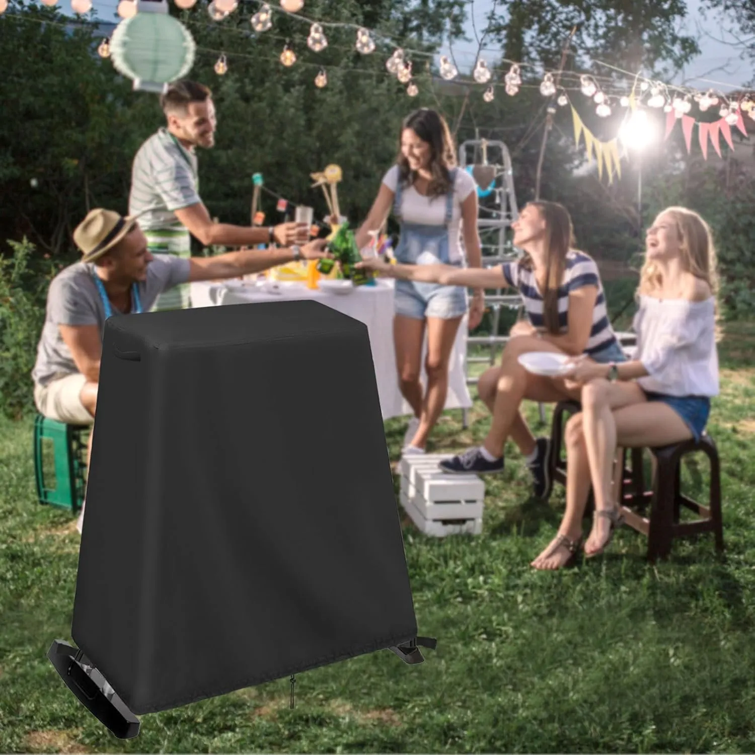 Outdoor Grill Stand Compatible for Cuisinart CGG-180, Petit Gourmet Portable Gas Grill - VersaStand Cover, Waterproof, Drawstring Design - 30 x 20 x 29 Inch