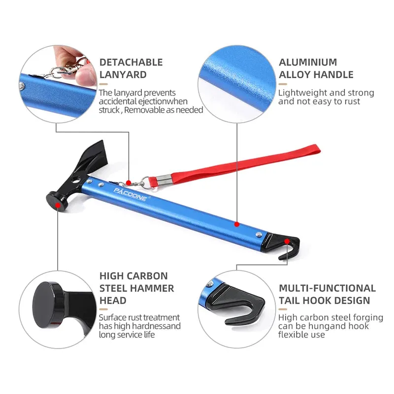 Outdoor Multi-Tool Hammer – Aluminium Survival Tool for Camping & Emergency Use