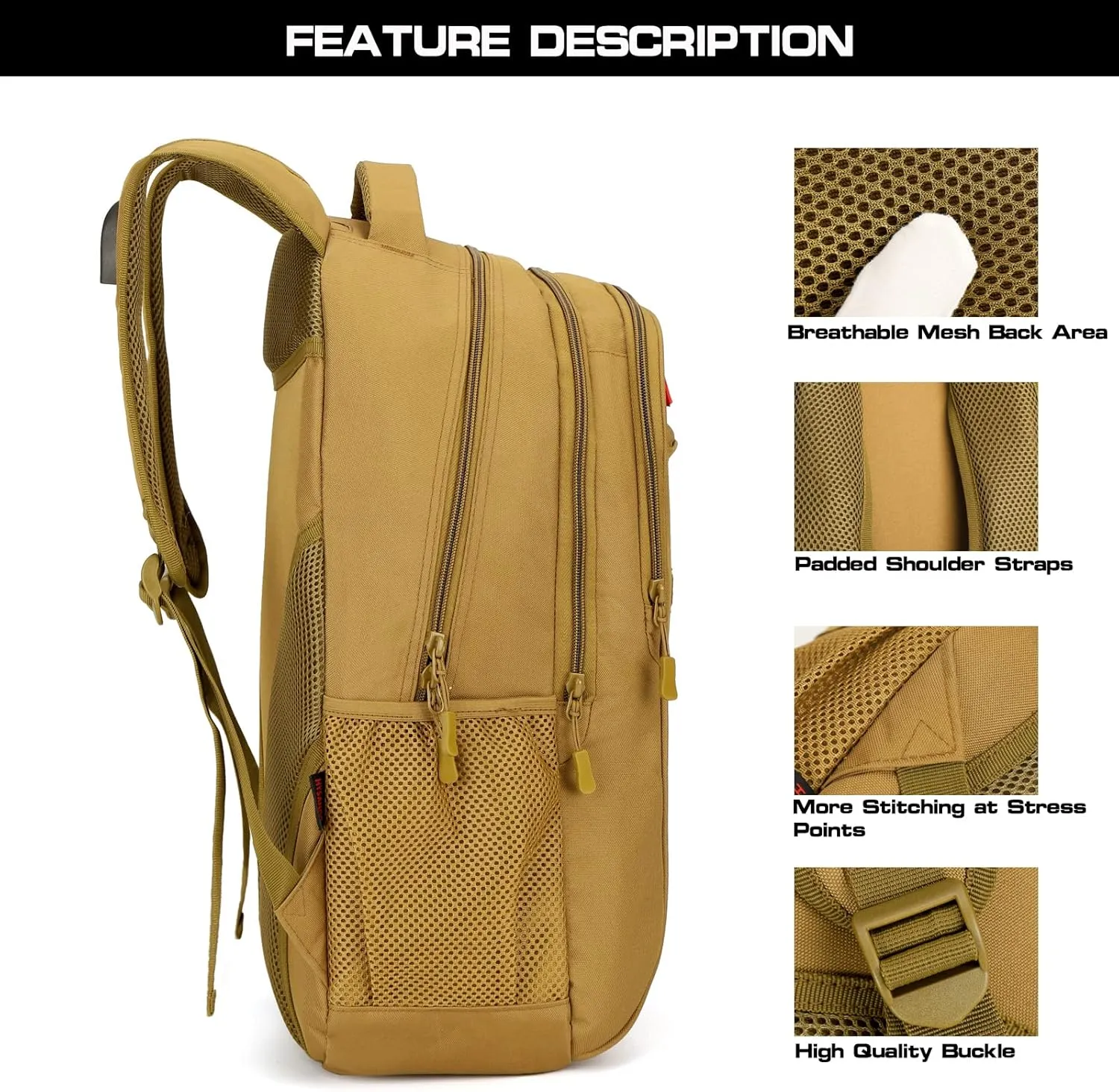 outdoor plus Camo Backpack for School,30L/40L Military Boys Backpack for Elementary Middle School, Army Day Pack for Outdoor