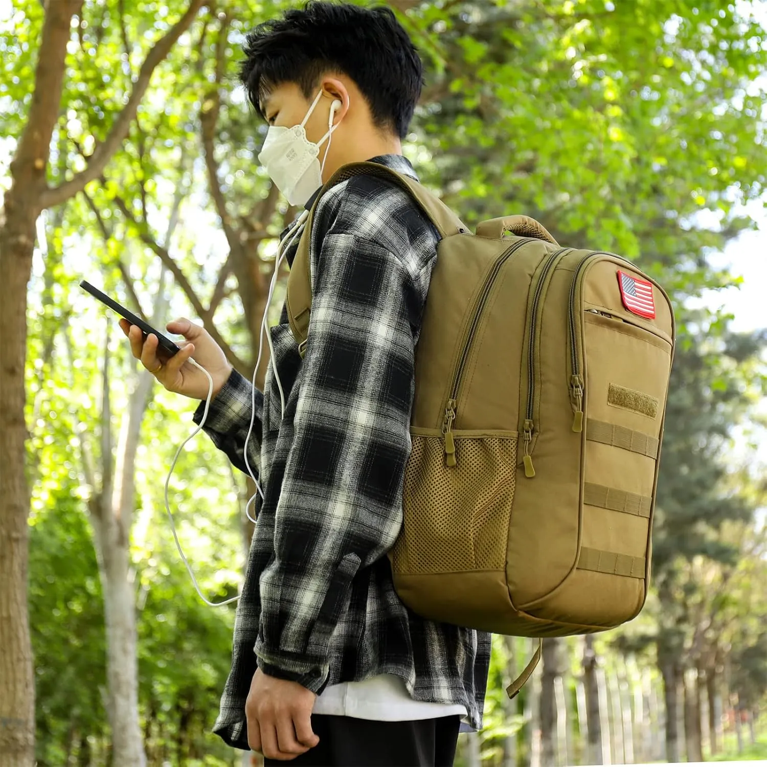 outdoor plus Camo Backpack for School,30L/40L Military Boys Backpack for Elementary Middle School, Army Day Pack for Outdoor