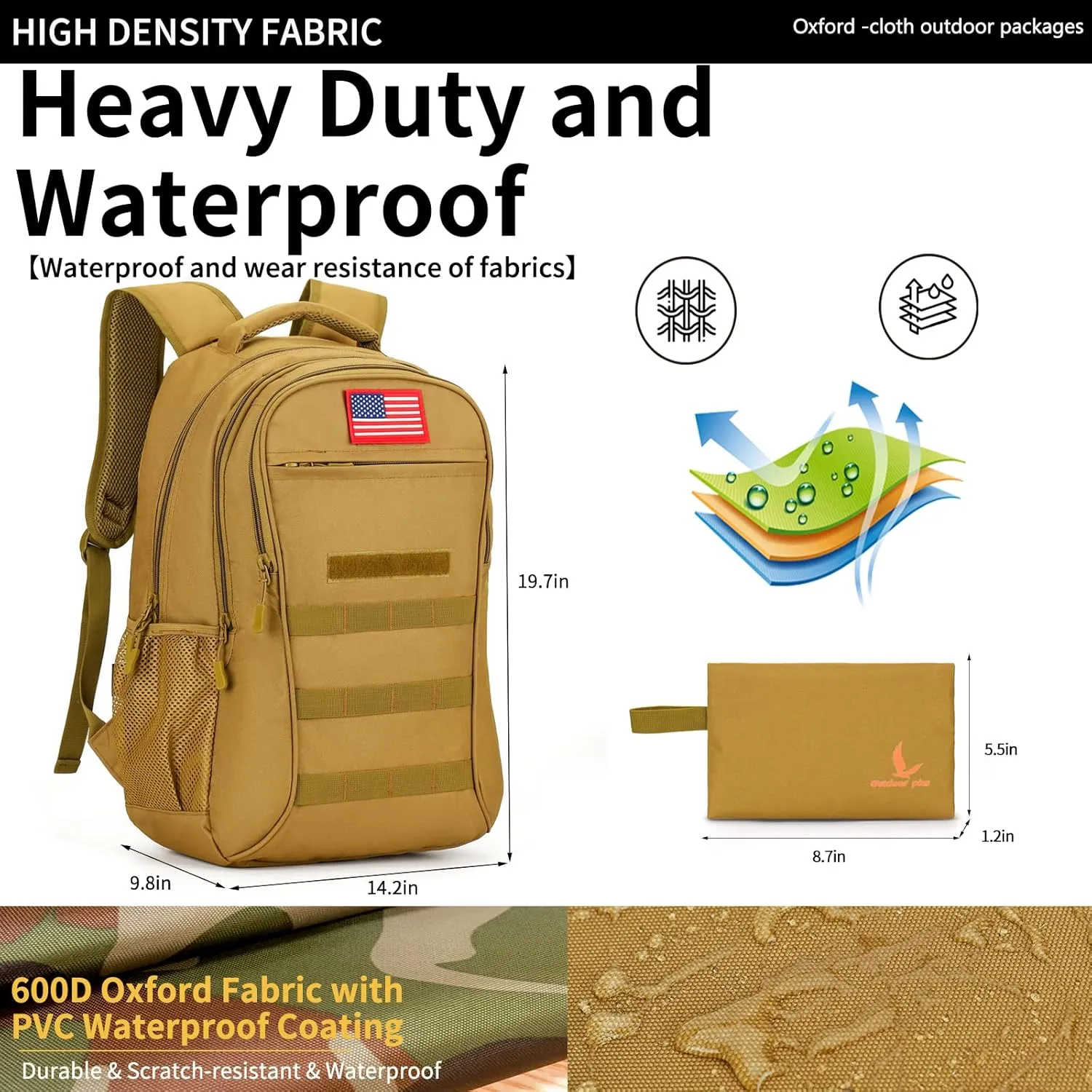 outdoor plus Camo Backpack for School,30L/40L Military Boys Backpack for Elementary Middle School, Army Day Pack for Outdoor