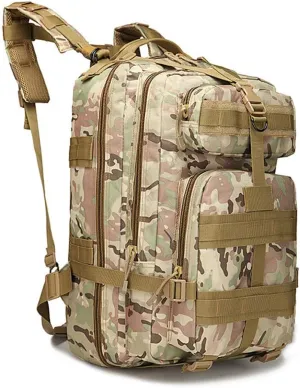 Outdoor Sports Pack Hiking Bag Tactical Rucksack Camo Knapsack Combat Camouflage Molle Upgraded Tactical 40L 3P Backpack - CP