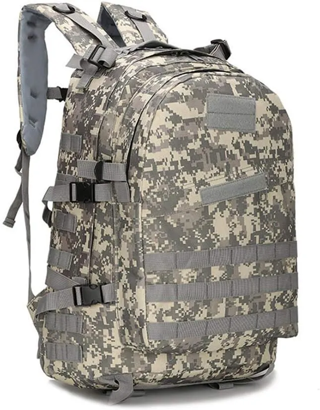 Outdoor Sports Pack Hiking Bag Tactical Rucksack Camo Knapsack Combat Camouflage Tactical 30L Molle 3D Backpack - ACU