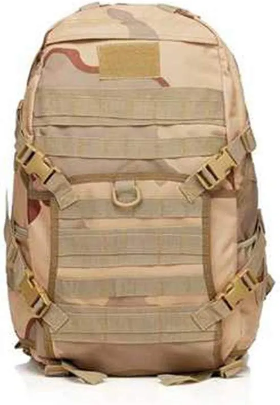 Outdoor Sports Pack Hiking Bag Tactical Rucksack Camo Knapsack Combat Camouflage Tactical Molle 40L Backpack - 3 Color Desert