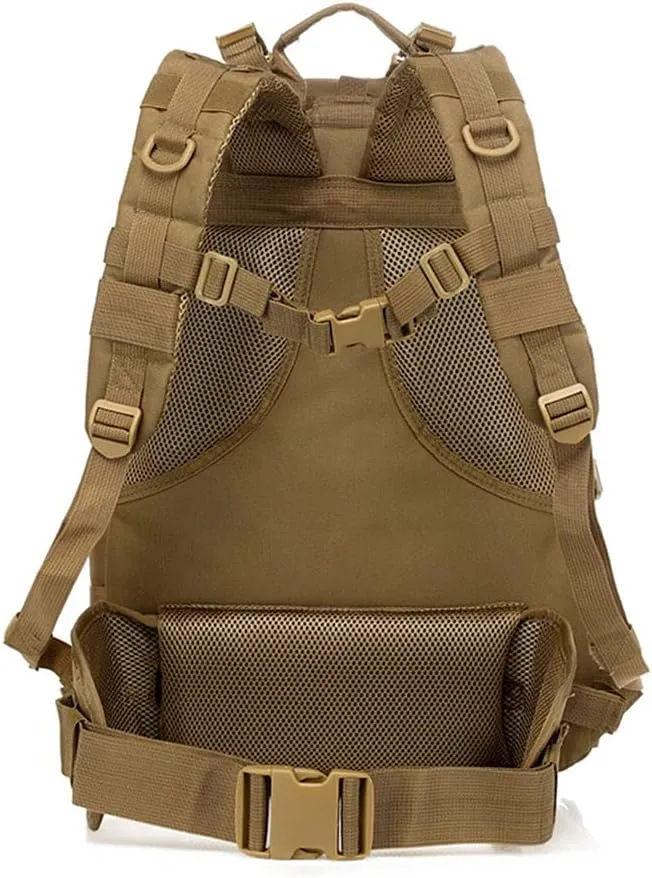 Outdoor Sports Pack Hiking Bag Tactical Rucksack Camo Knapsack Combat Camouflage Tactical Molle 40L Backpack - 3 Color Desert