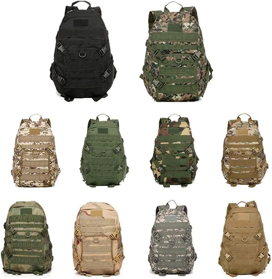Outdoor Sports Pack Hiking Bag Tactical Rucksack Camo Knapsack Combat Camouflage Tactical Molle 40L Backpack - 3 Color Desert
