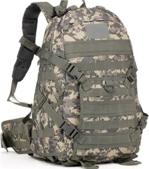 Outdoor Sports Pack Hiking Bag Tactical Rucksack Camo Knapsack Combat Camouflage Tactical Molle 40L Backpack - ACU