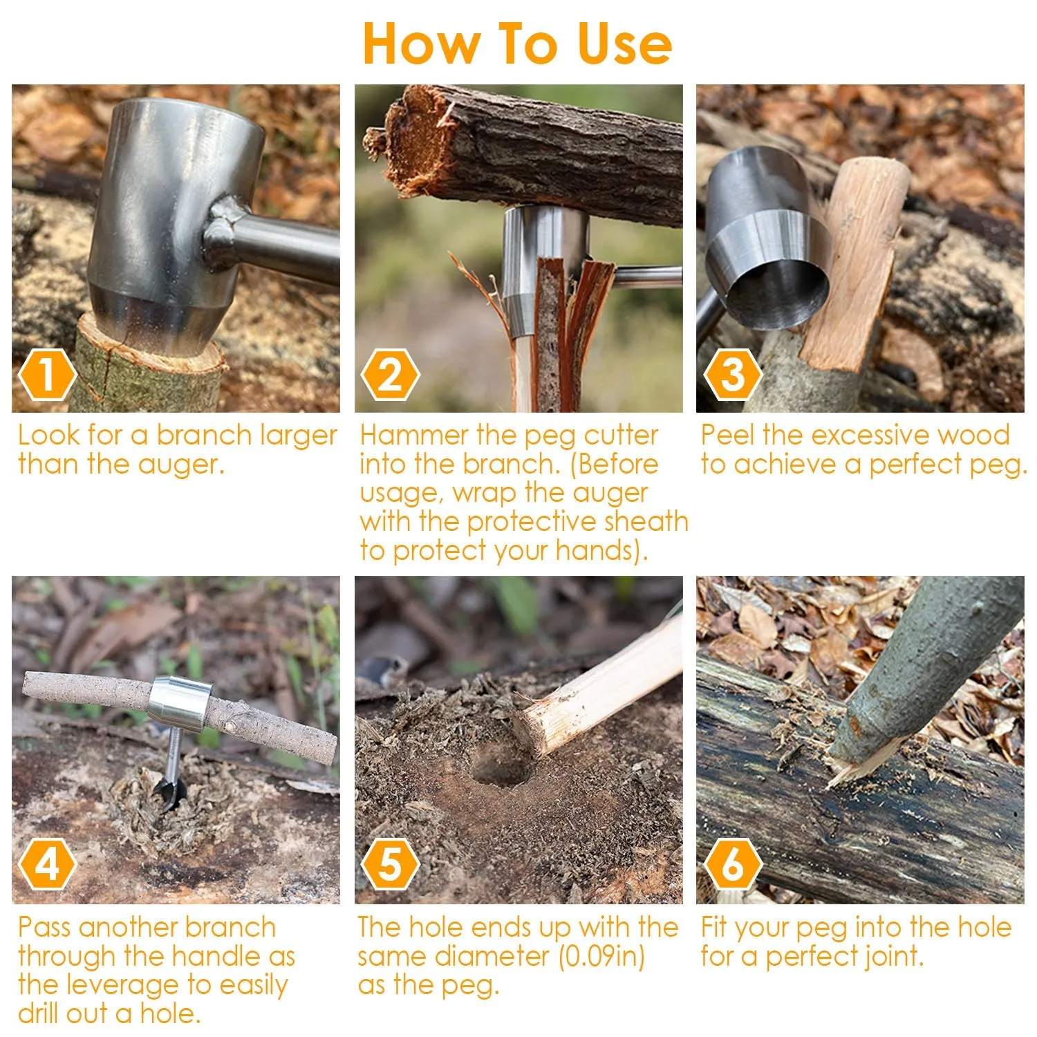 Outdoor Survival Tools for Bushcraft Hand Auger