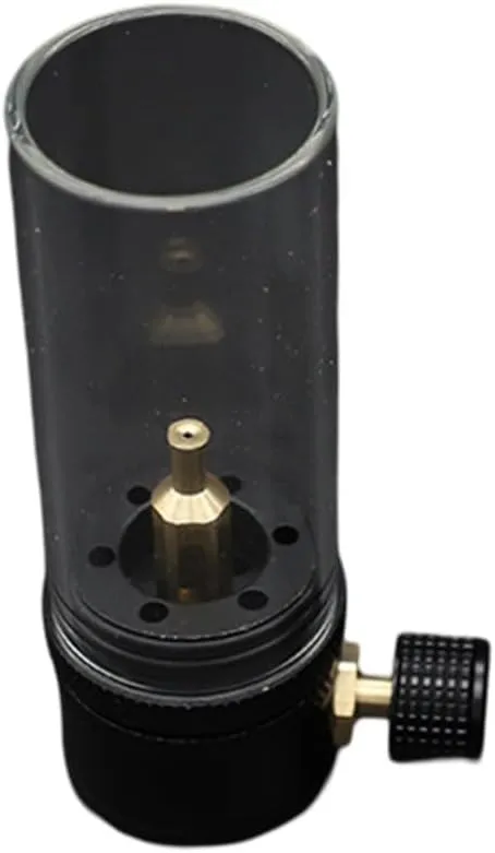 Outdoor Windproof Gas Candle Lamp for Camping, Backpacking, Hiking, Fishing - Tent Light and Atmosphere Lantern (Only Lamp, Black)