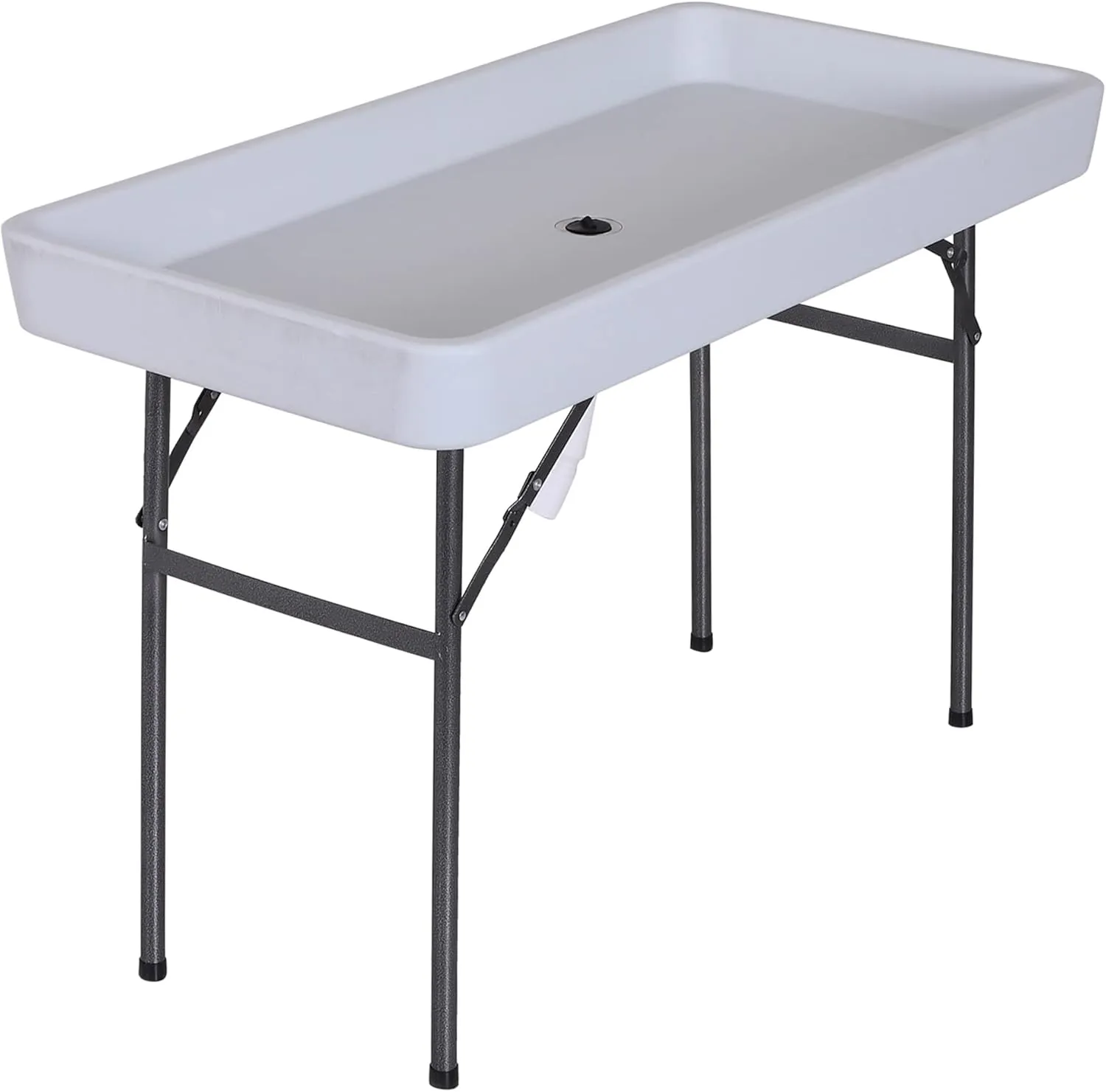 Outsunny 4FT Portable Folding Fish Fillet Cleaning Table Camping Picnic Ice Party Desk with Sink