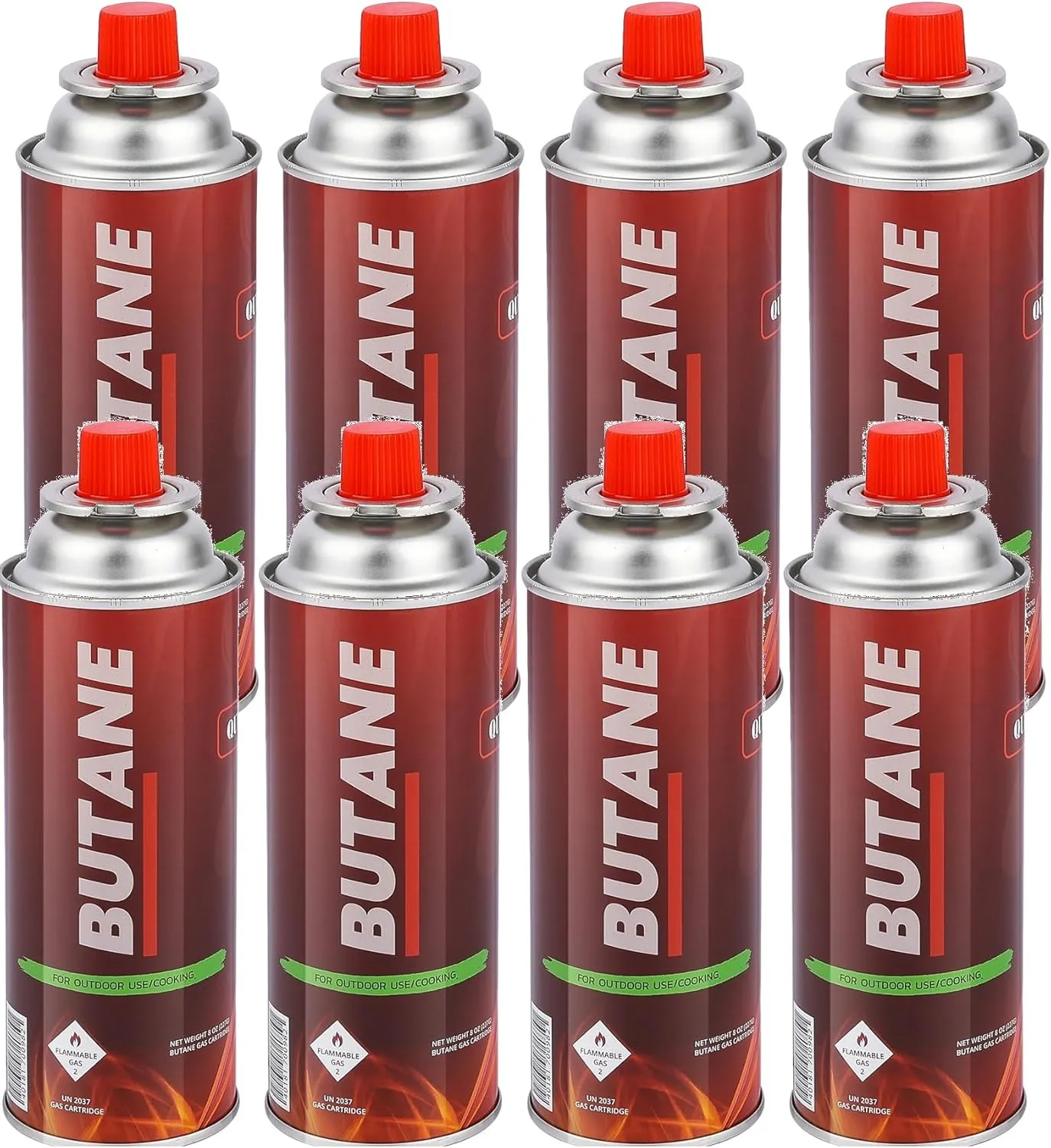Pack of 8 Butane Fuel Cylinders| 8oz Butane Canisters for Portable Stove | Butane Torch Replacement Canisters
