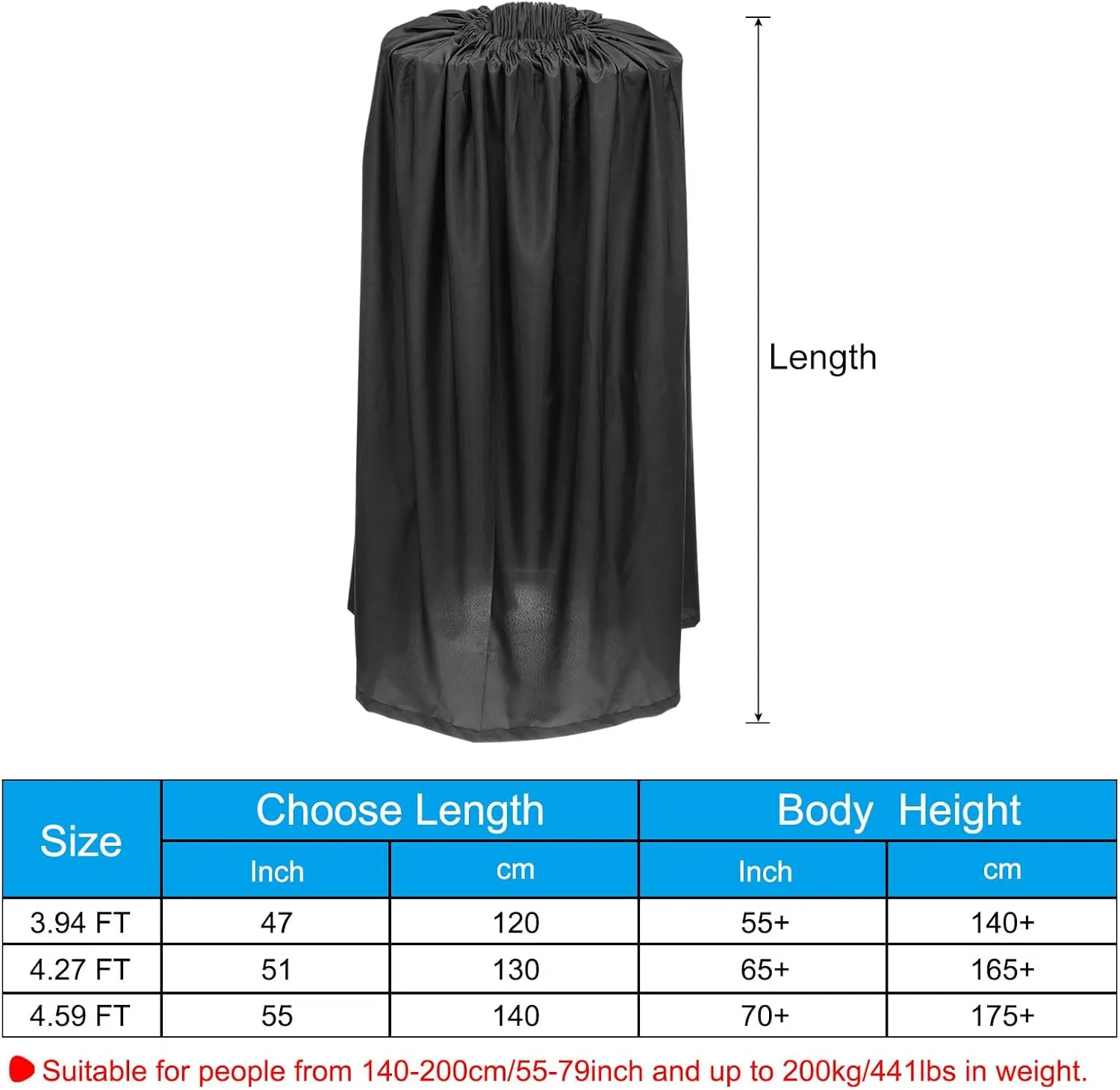 PATIKIL Portable Dressing Room, 3.94ft Length Instant Dressing Cover Up Changing Tent Privacy Shelters for Beach Boating Camping Competition, Black
