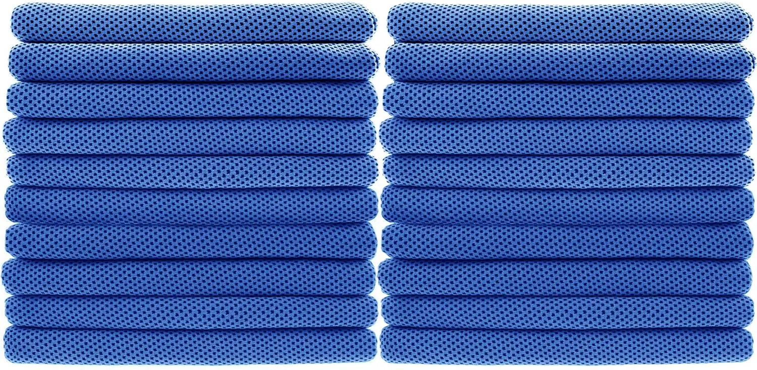 Peicees 20Pcs 40x12'' Microfiber Neck Cooling Towels Sports Sweat Towels Headband for Travel Beach Swimming Camping Climbing Gym Yoga Workout Backpacking, Quick Dry Super Absorbent Compact Lightweight