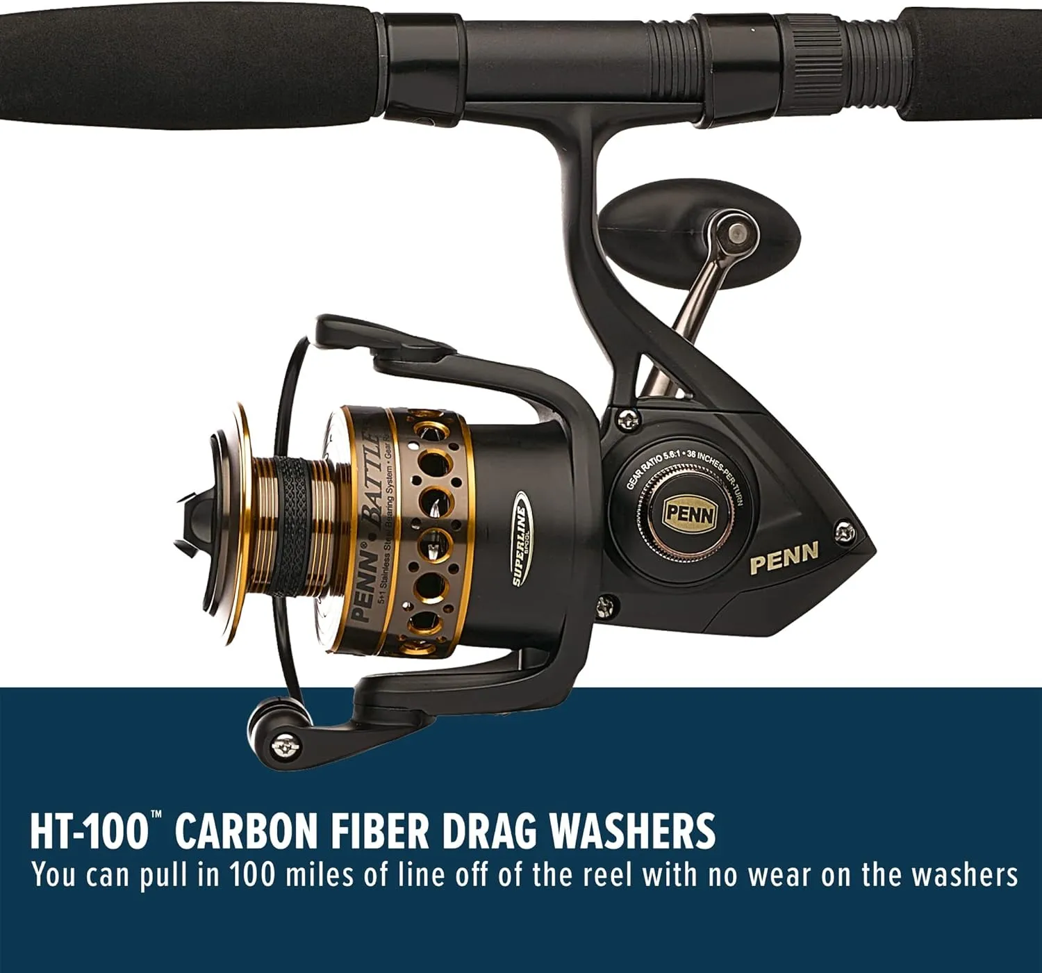 PENN Battle Spinning Reel and Fishing Rod Combo