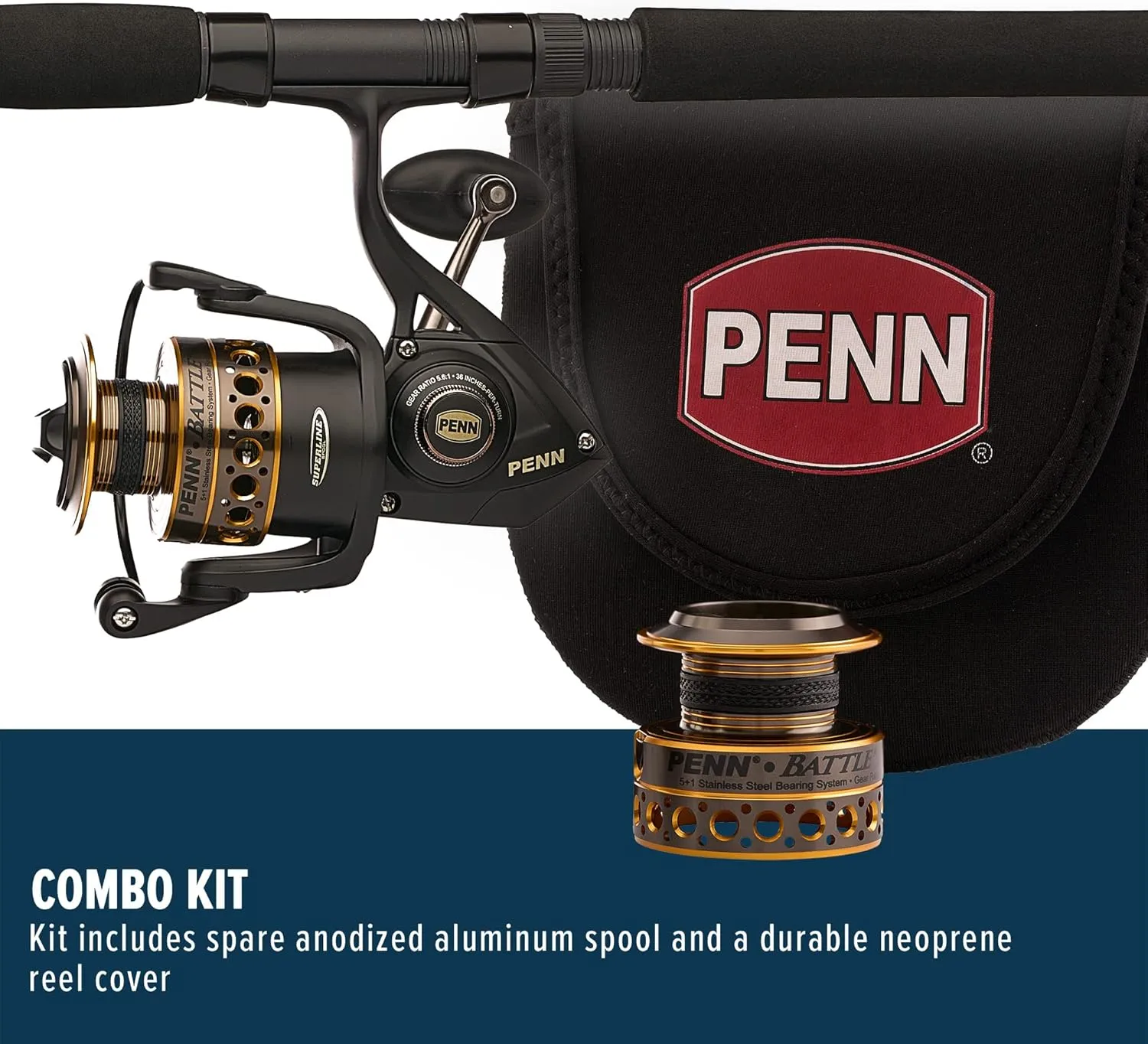 PENN Battle Spinning Reel and Fishing Rod Combo