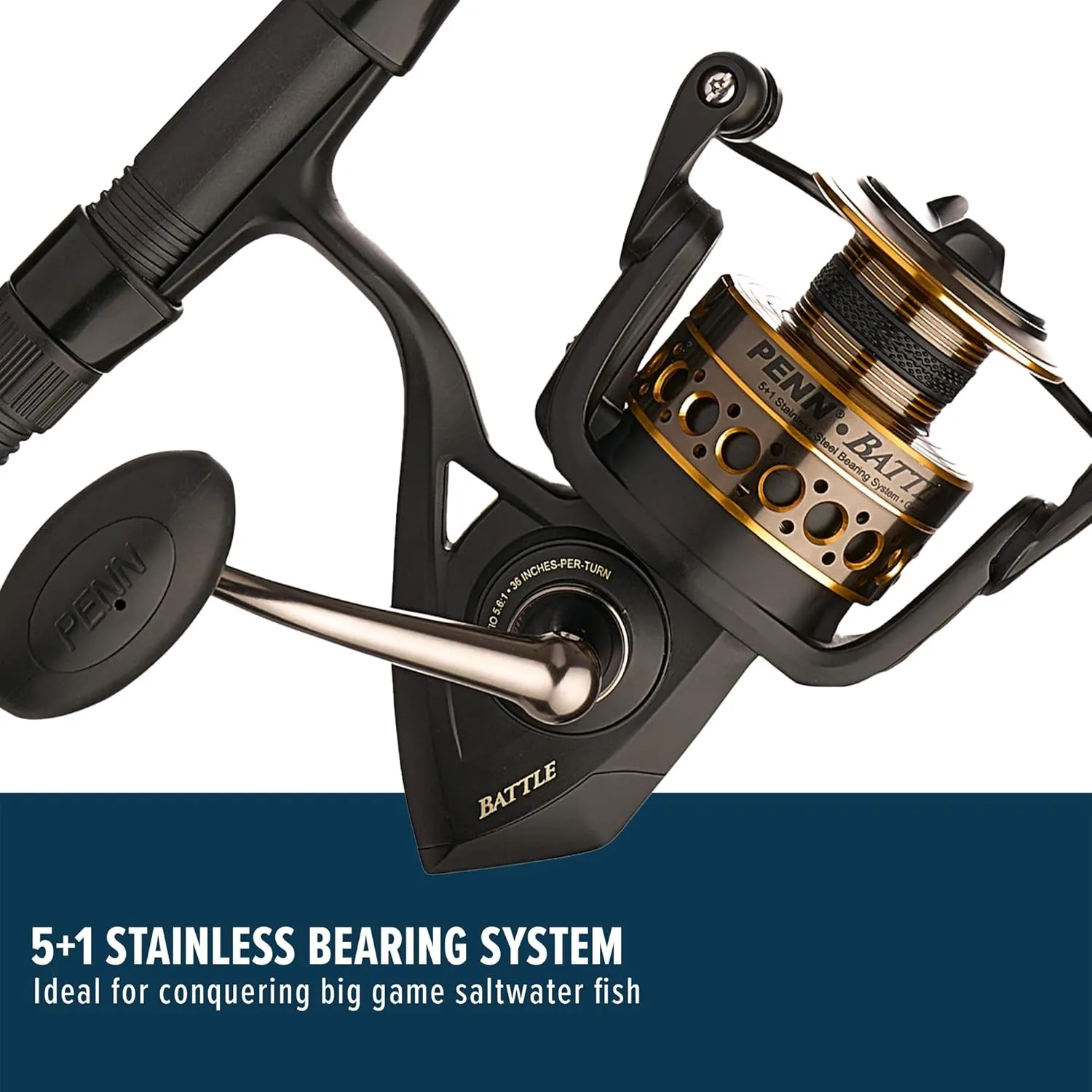 PENN Battle Spinning Reel and Fishing Rod Combo