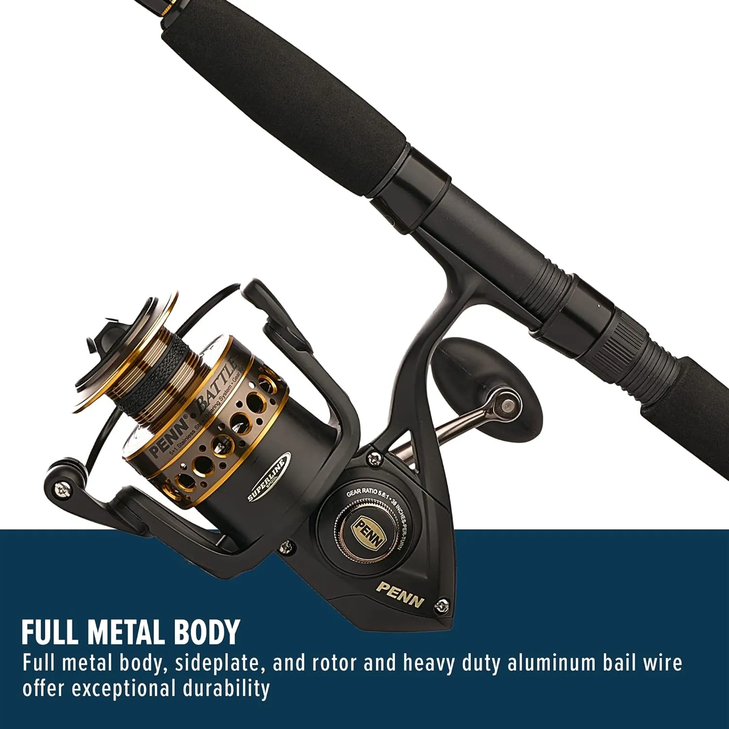 PENN Battle Spinning Reel and Fishing Rod Combo