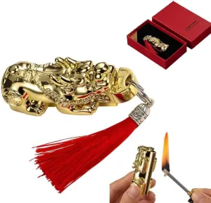 Permanent Keychain, Waterproof Lighter Unlimited Matches, 10000 Times Reusable Keychain Matches, Oil Lighter, Cool Lighter, EDC Emergency Matches Survival (Oil Not Included)